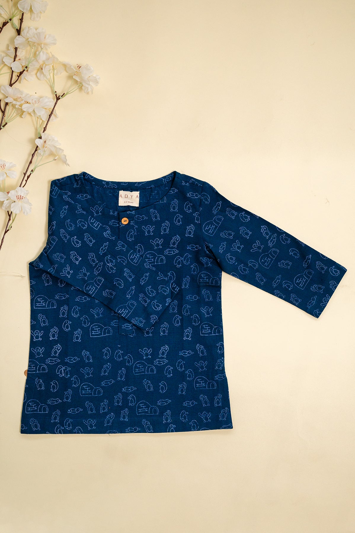 Blue Penguin Block Print Kurta Set
