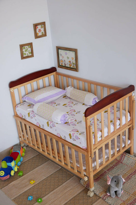 Lilac Hot Air Balloon Cot Set