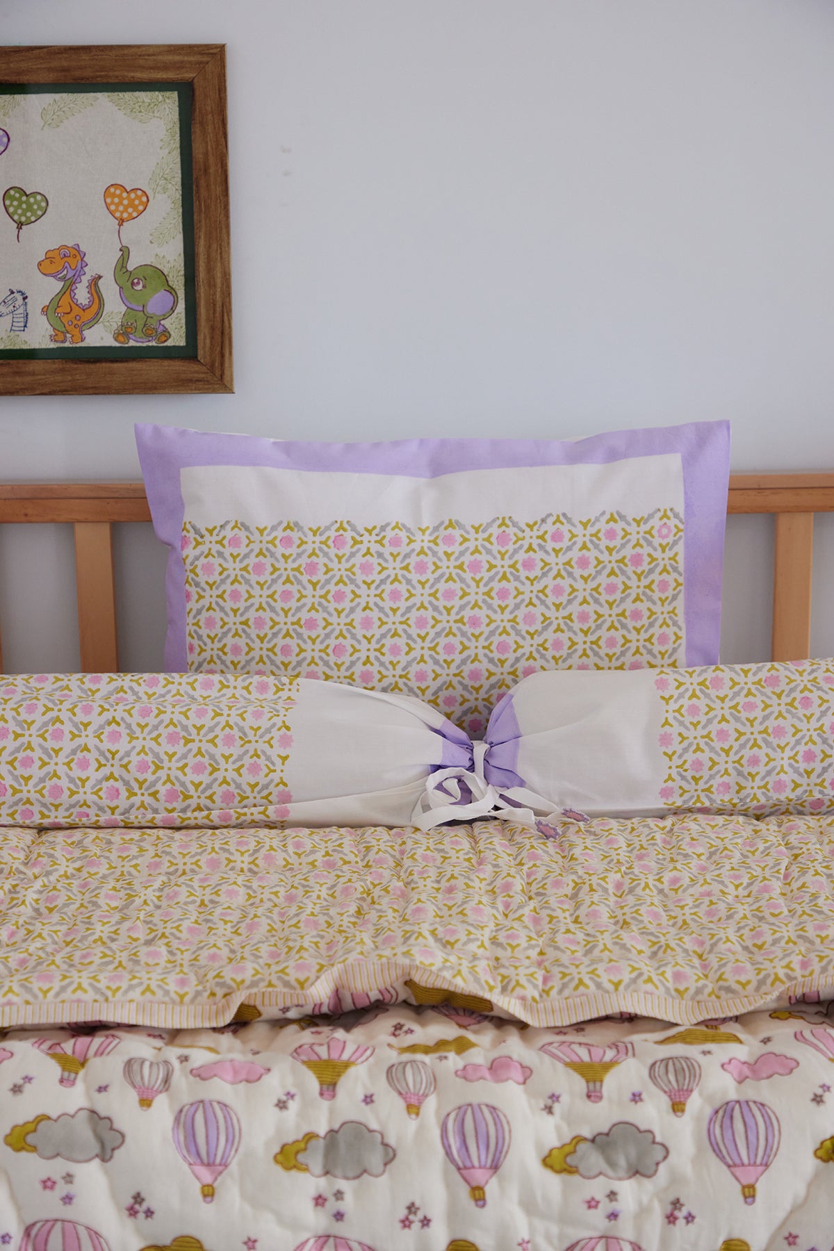 Lilac Hot Air Balloon Baby Quilt