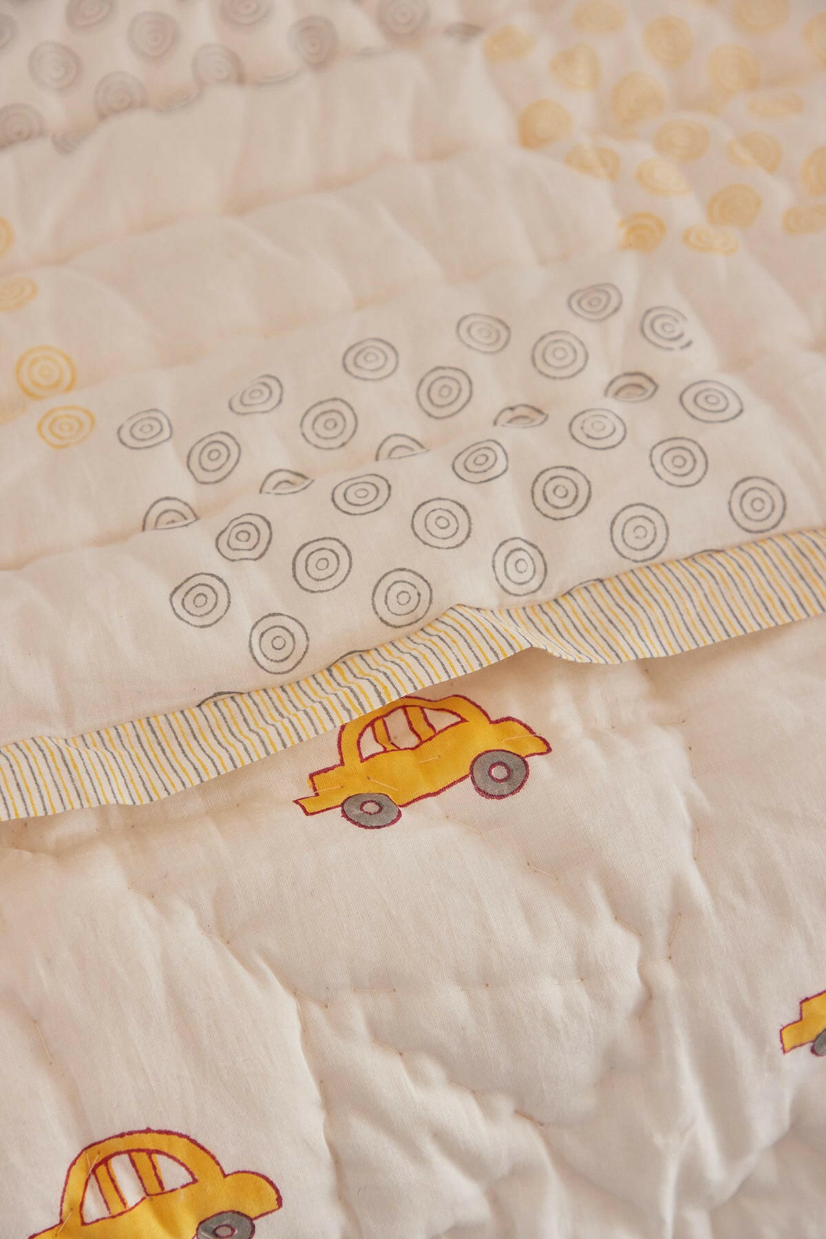 Sunshine Yellow Dinky Car Cot Set