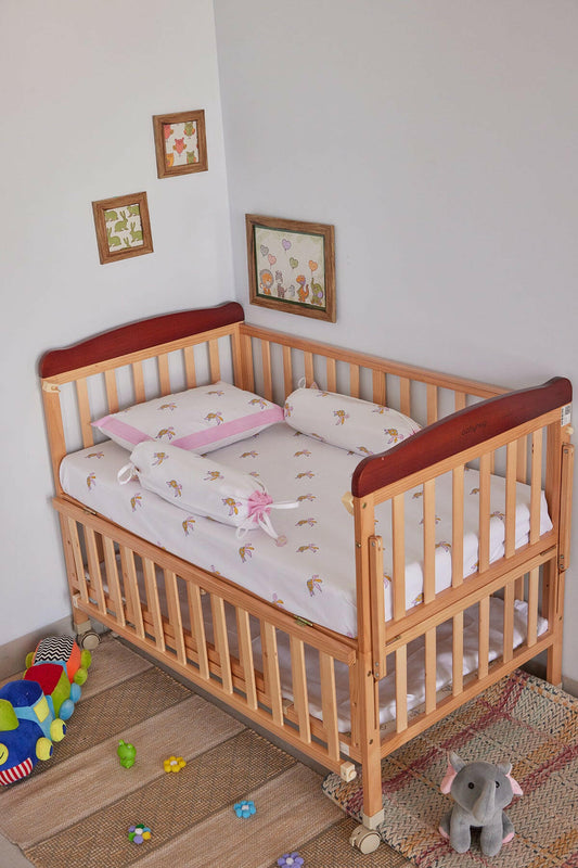 Lilac & Pink Turtle Cot Set