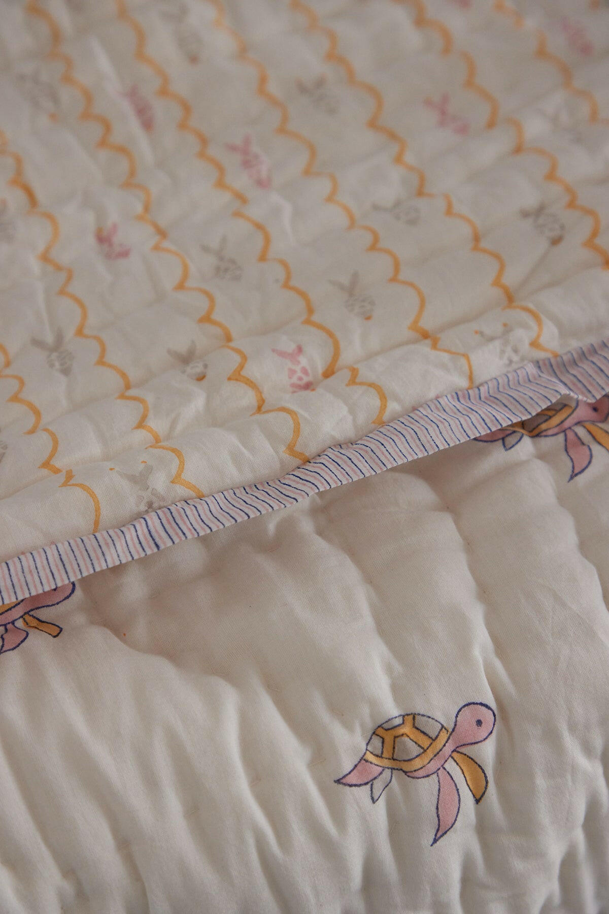 Lilac & Pink Turtle Cot Set