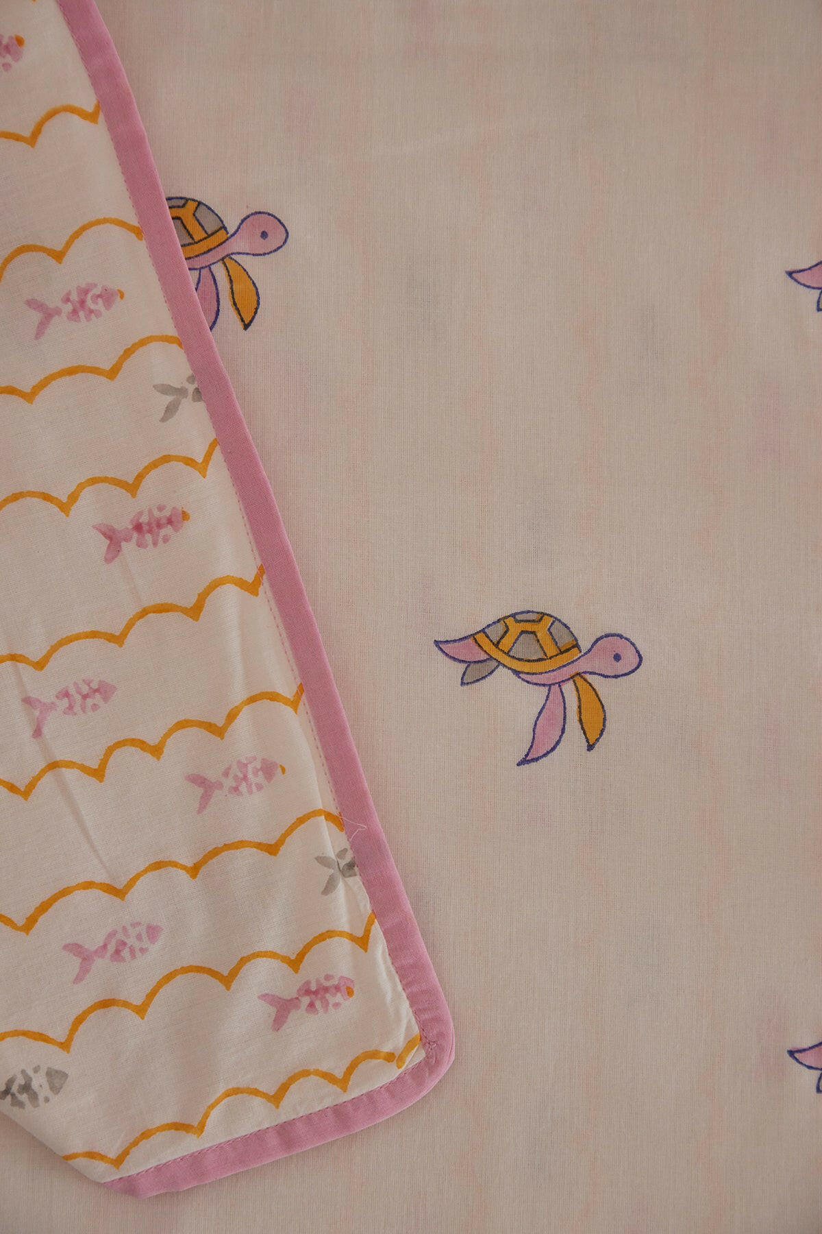 Lilac & Pink Turtle Cot Set