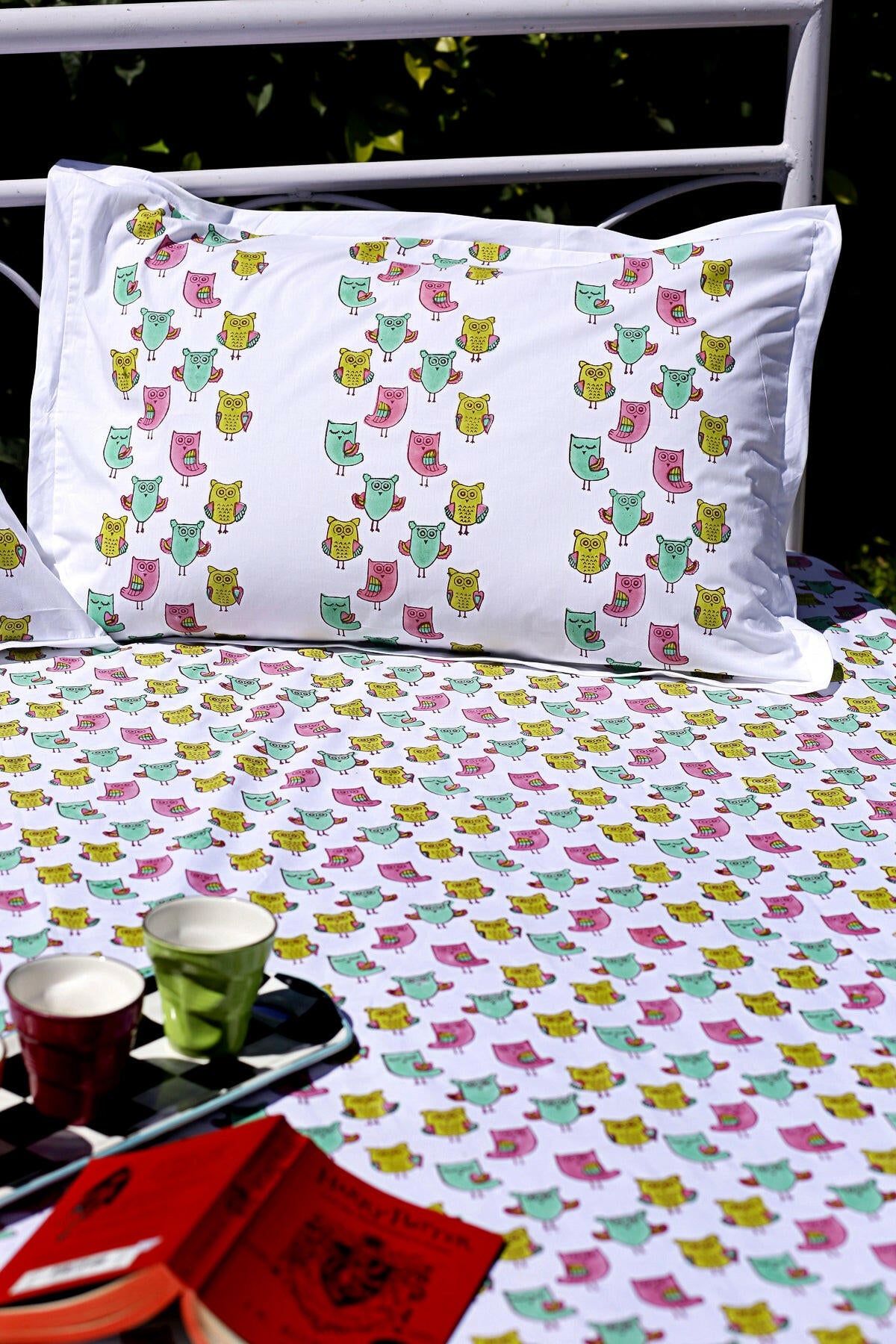 Sea Green Owl Kids Bedsheet