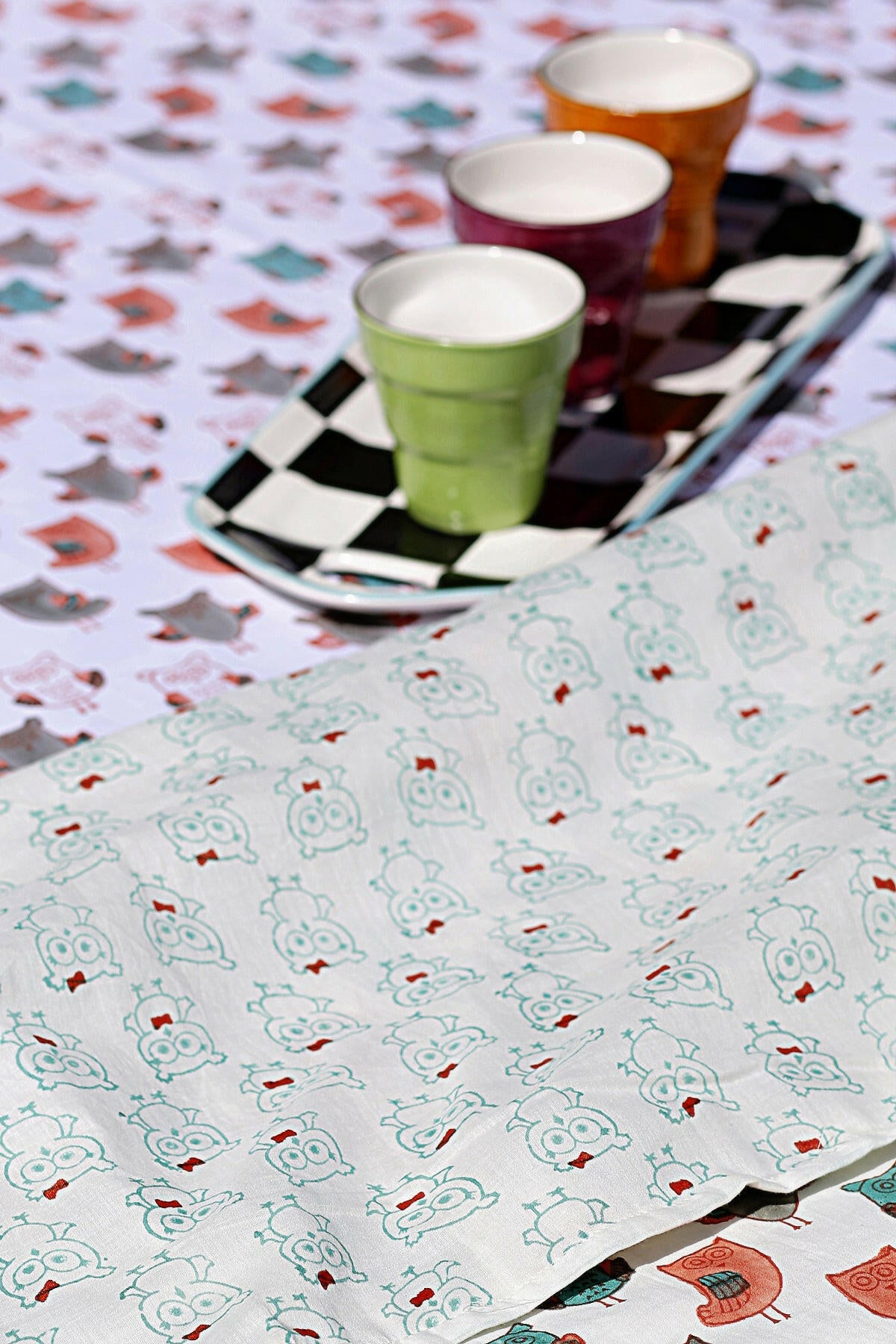 Peach Owl Cotton Dohar