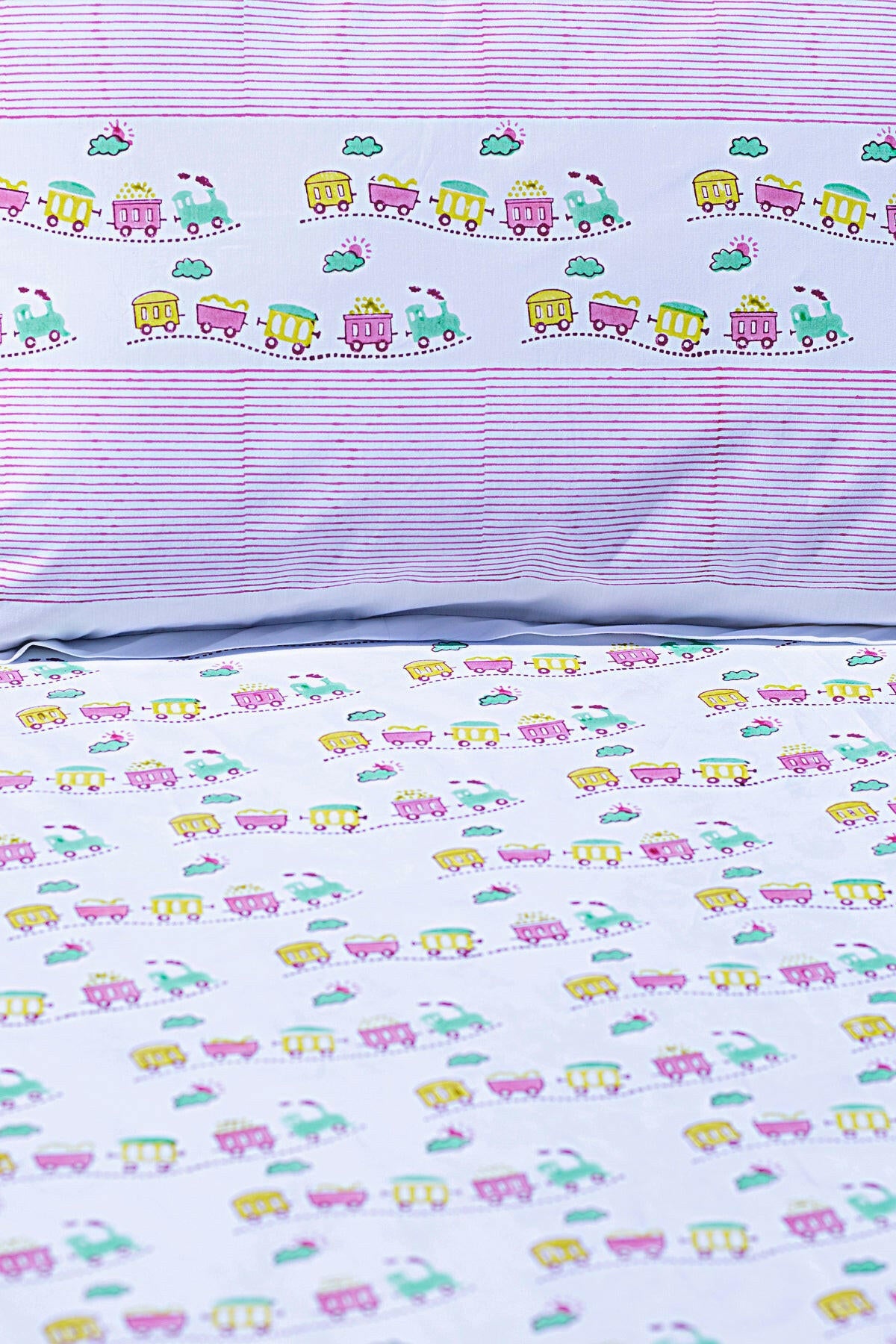 The Raspberry Train Kids Bedsheet - Adya