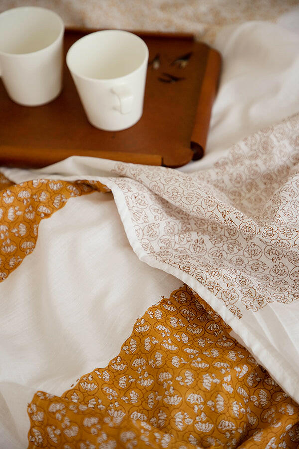 Caramel Brown Water Lotus Cotton Dohar