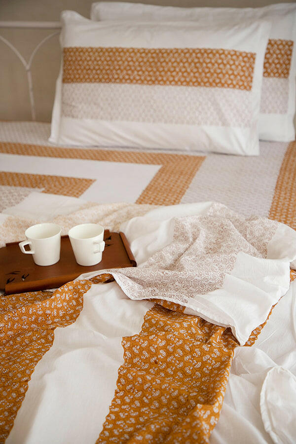 Caramel Brown Water Lotus Cotton Dohar