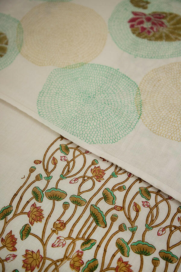 Carmine & Caramel Lotus Cotton Dohar
