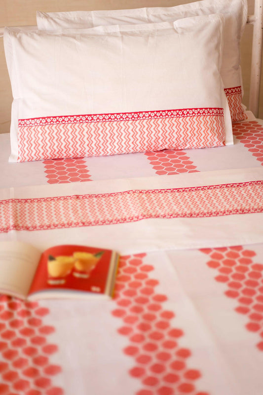 Red Maple Honeycomb Cotton Dohar