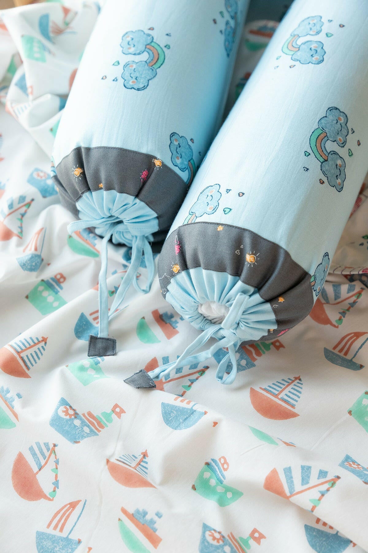 Sky Blue Cloud Cot Set