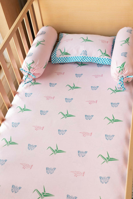 Pink Origami Blush Cot Set