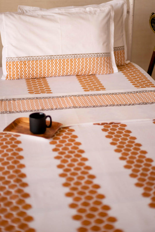 Mustard & Ash Honeycomb Cotton Dohar
