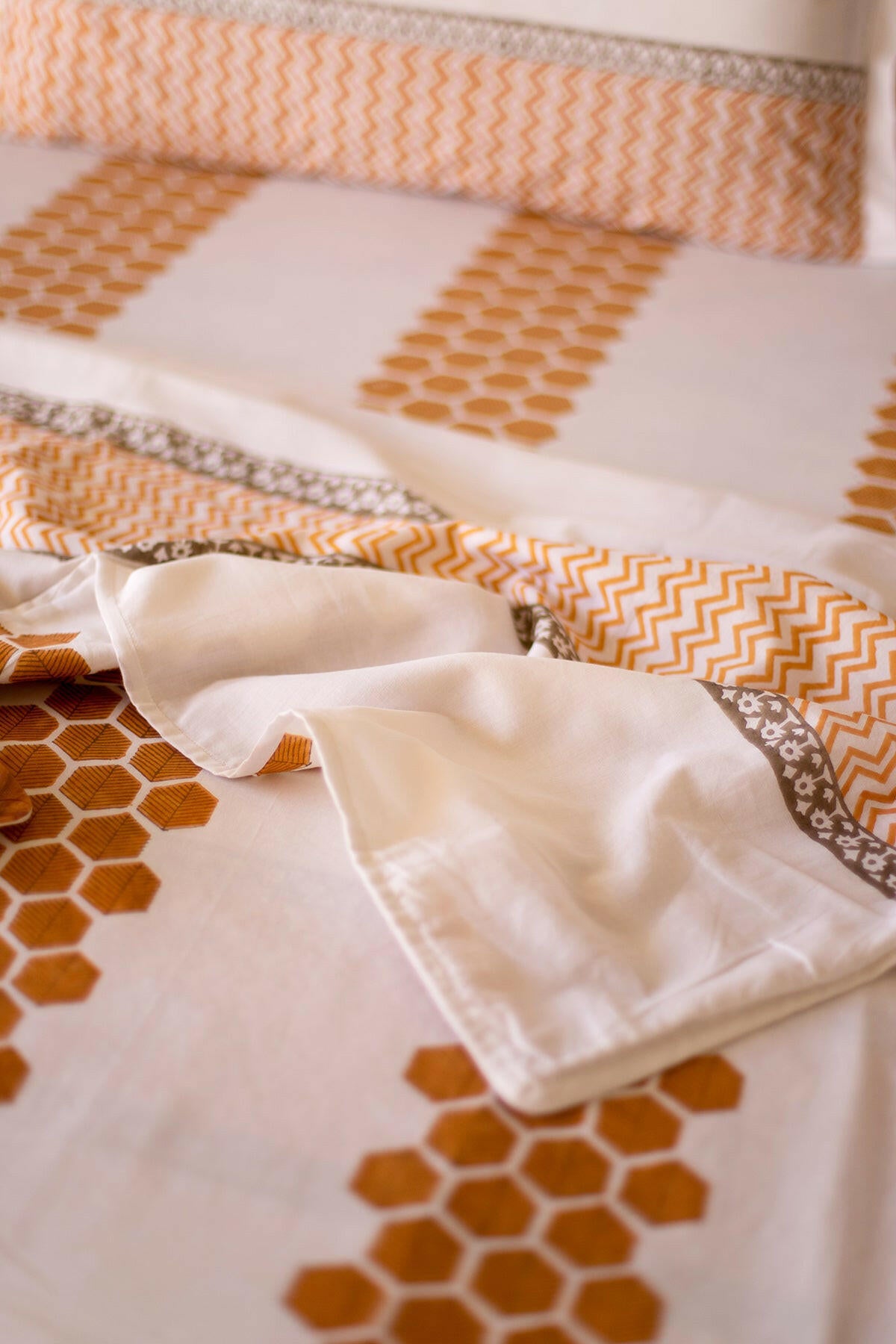 Mustard & Ash Honeycomb Cotton Dohar