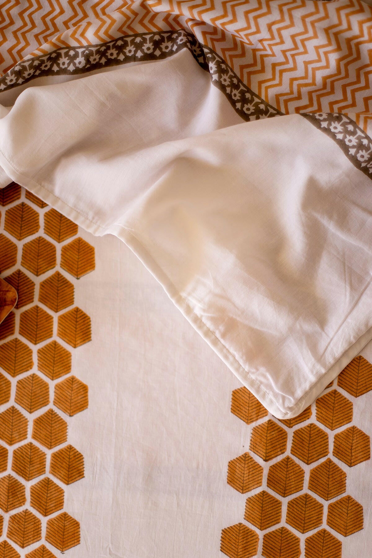 Mustard & Ash Honeycomb Cotton Dohar