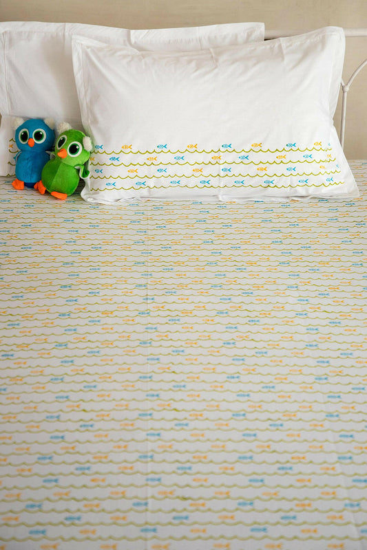 Olive Fish Kids Bedsheet
