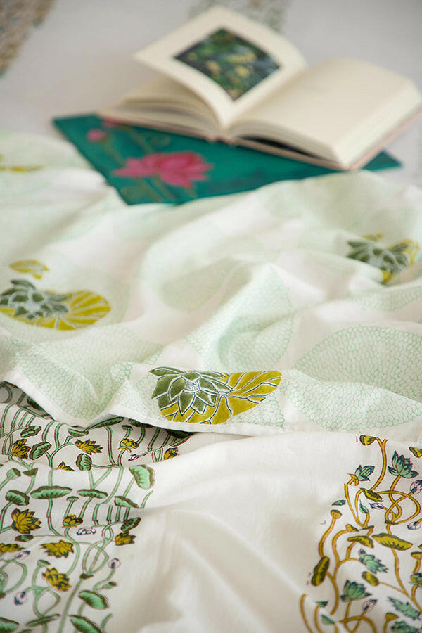 Olive & Space Blue Lotus Cotton Dohar