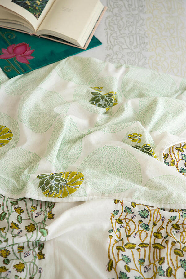 Olive & Space Blue Lotus Cotton Dohar