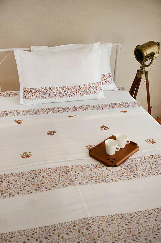 Rust & Gray Pansy Cotton Dohar