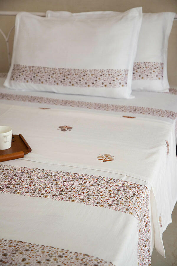 Rust & Gray Pansy Cotton Dohar