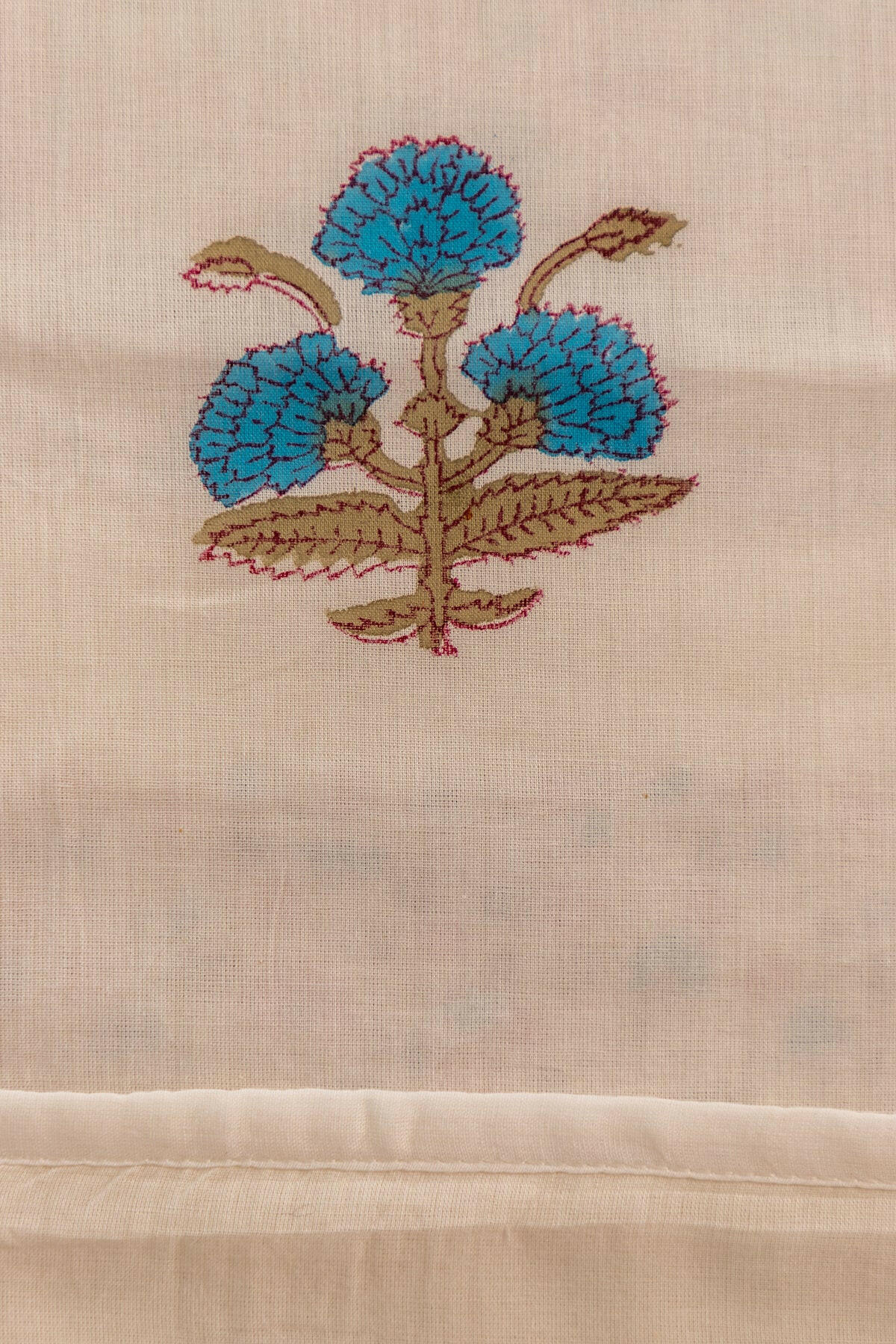 Space Blue & Hibiscus Pansy Cotton Dohar - Adya