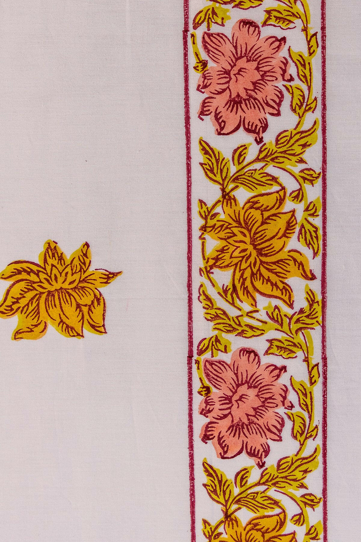Terracotta & Sunset Gold Hibiscus Pure Cotton Bedsheet
