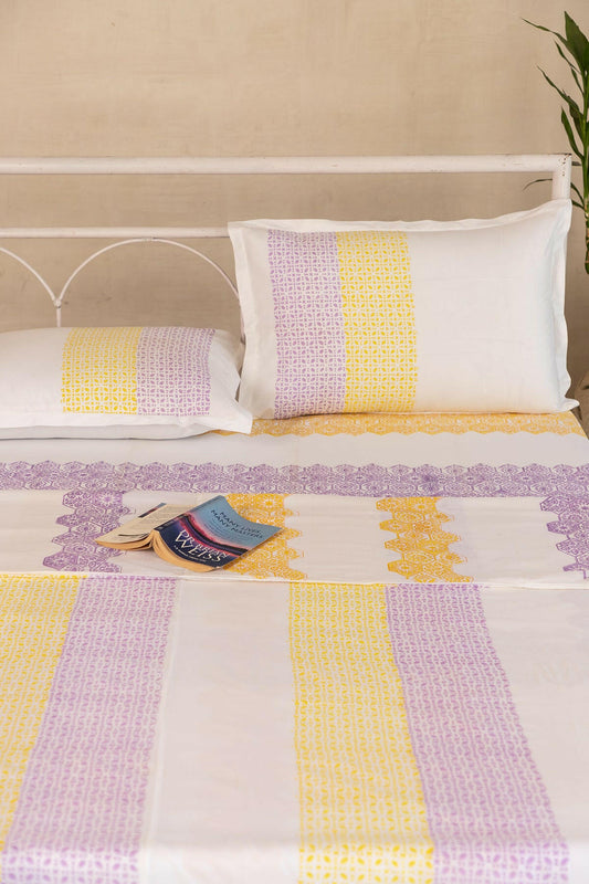 Lime & Lavender Hexagon Cotton Dohar