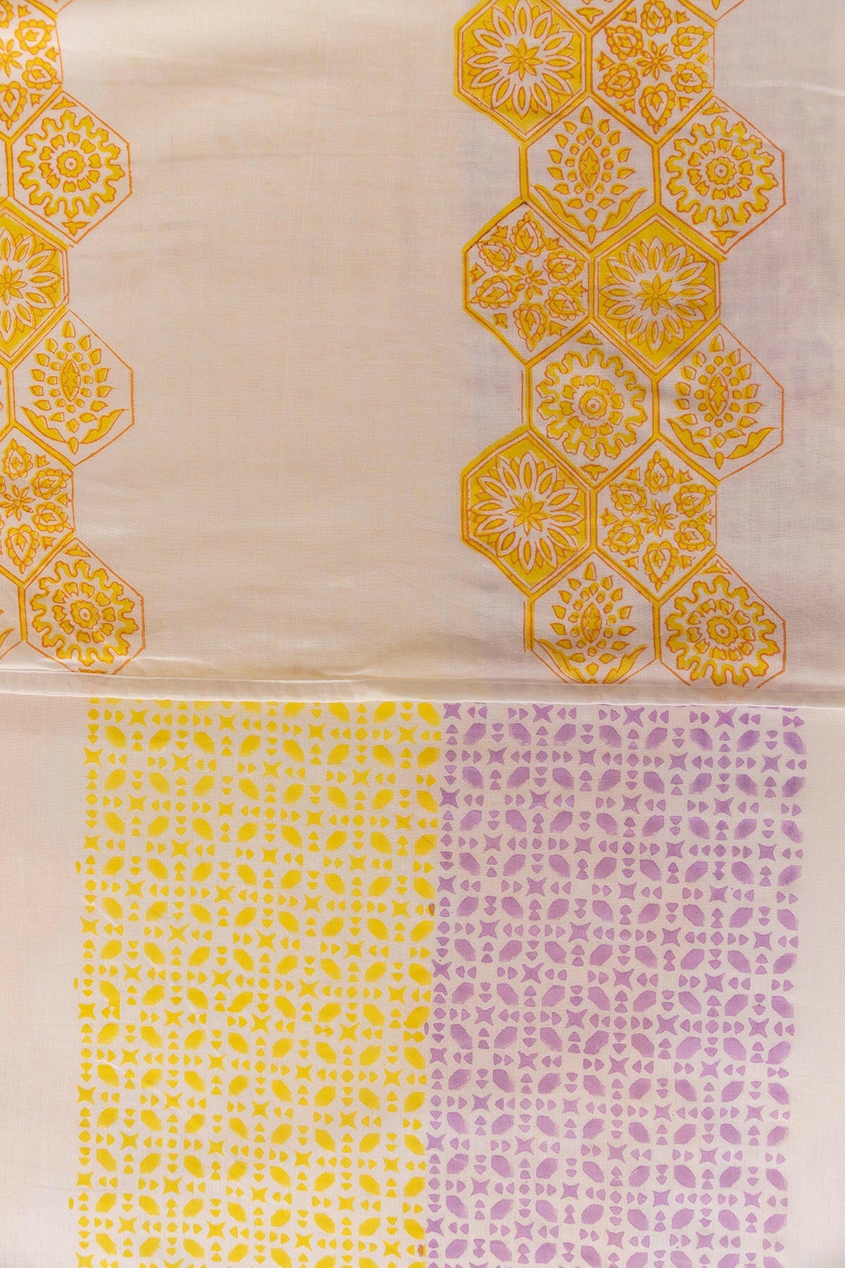 Lime & Lavender Hexagon Cotton Dohar
