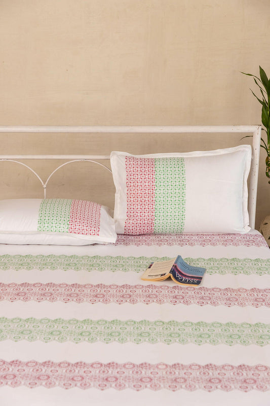 Jasmine & Hibiscus Hexagon Bedsheet - Adya