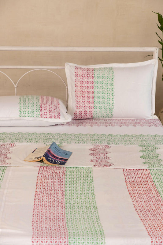 Jasmine & Hibiscus Hexagon Cotton Dohar - Adya