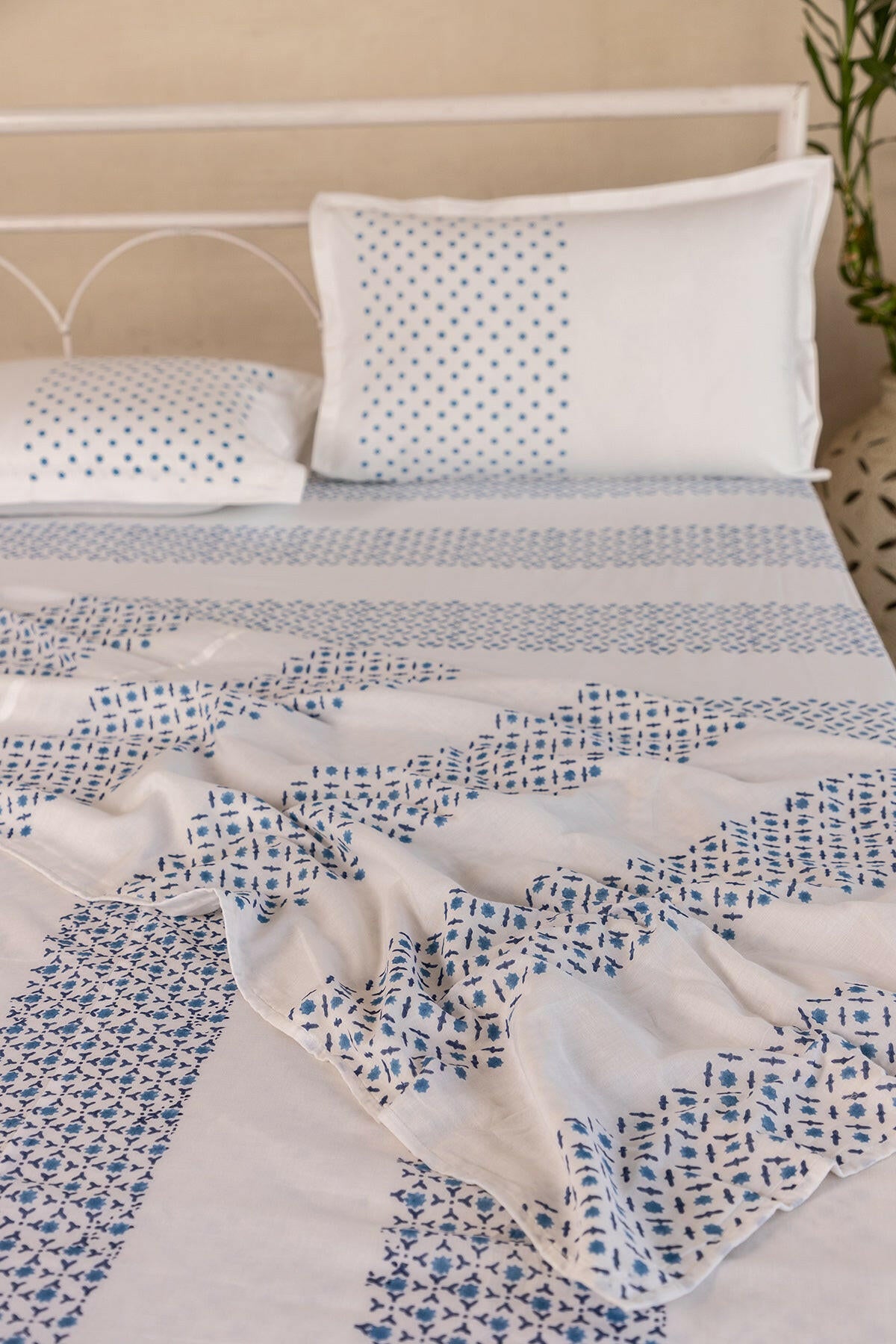 Nautical Blue Star Cotton Dohar - Adya