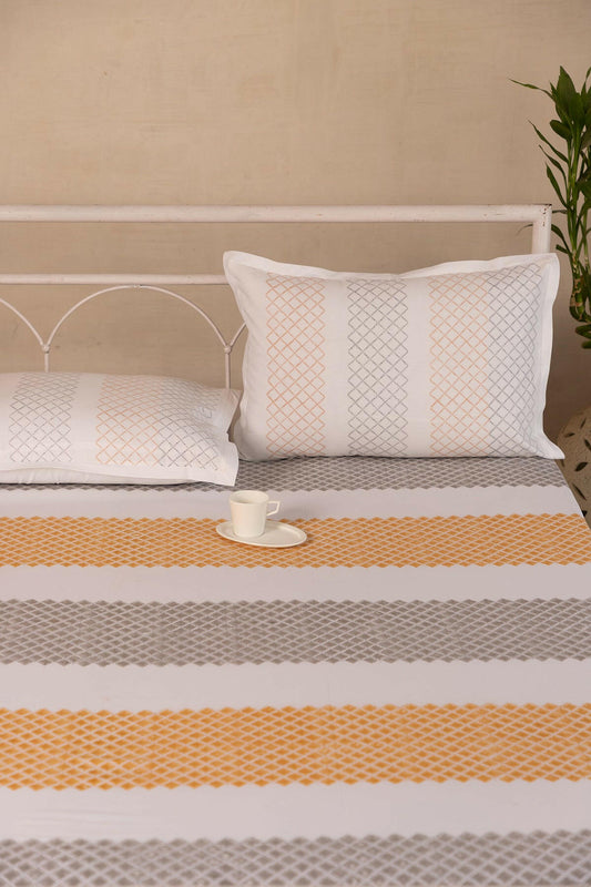 Rust & Iron Diamond Bedsheet - Adya