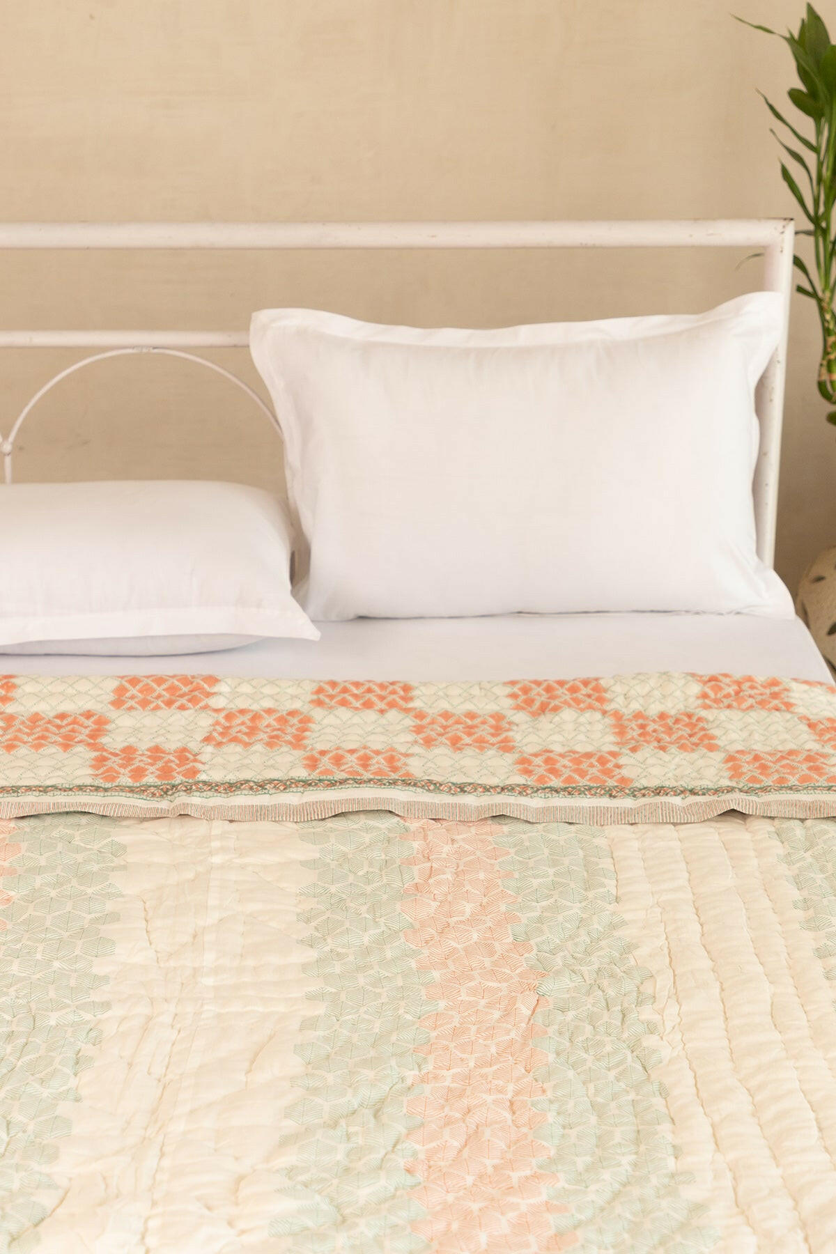 Ravishing Coral Cotton Quilt