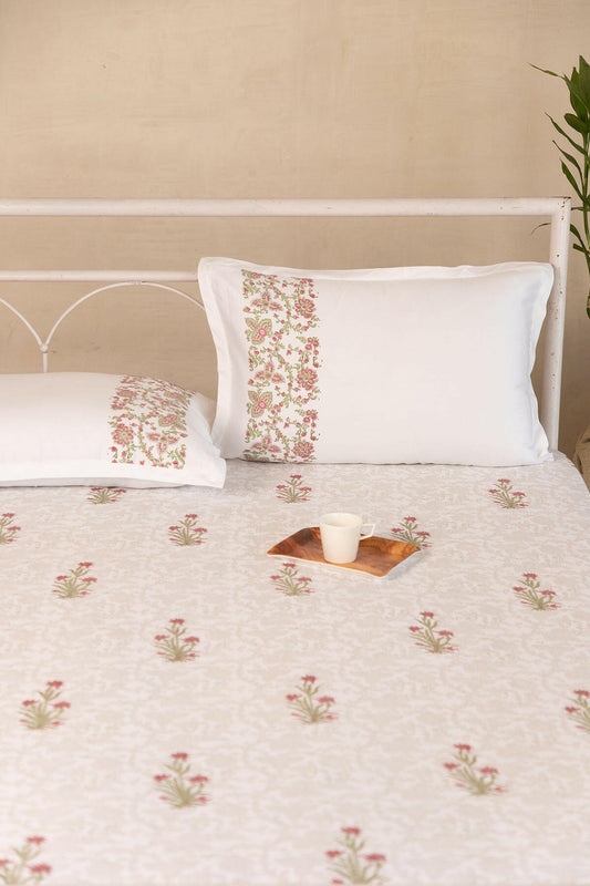 Ruby & Charcoal Lily Bedsheet - Adya