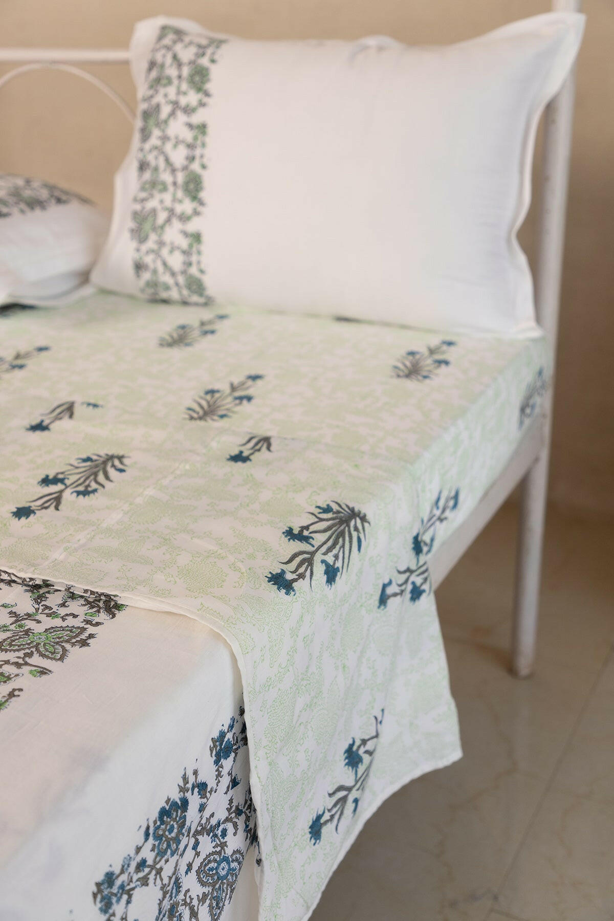 Jade & Space Blue Lily Cotton Dohar - Adya