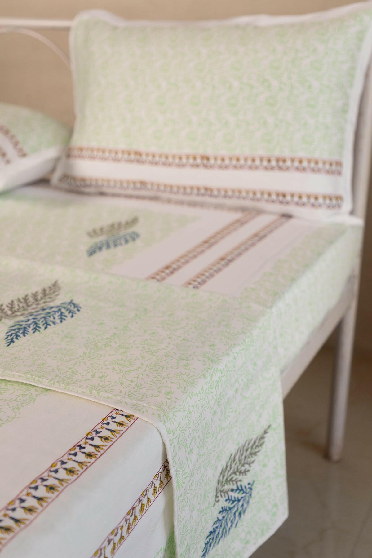 Jade & Space Blue Leaf Cotton Dohar