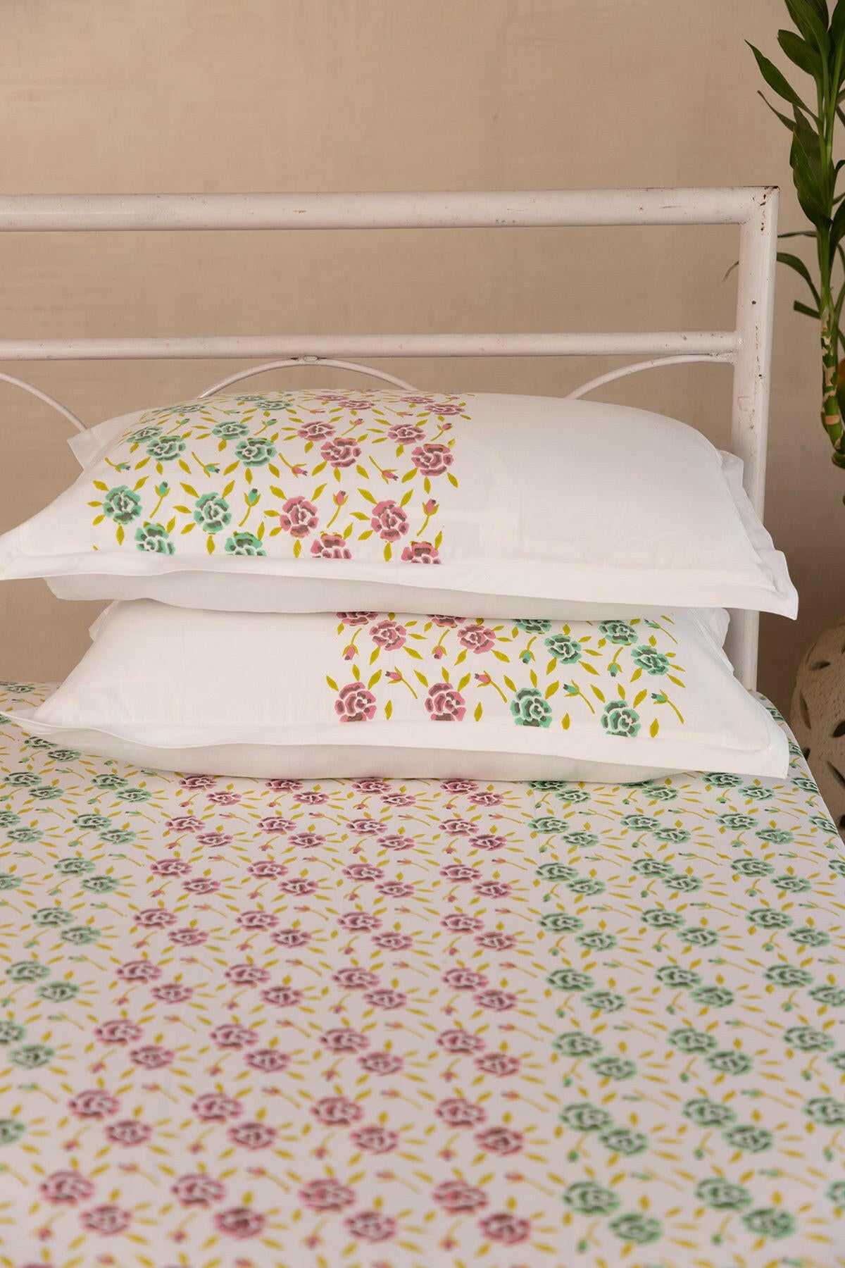 Lime & Ruby Rose Pure Cotton Bedsheet