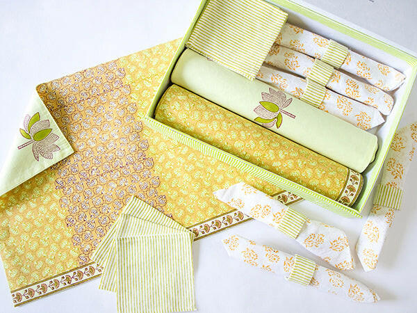 Olive & Saffron Reversible Table Mats