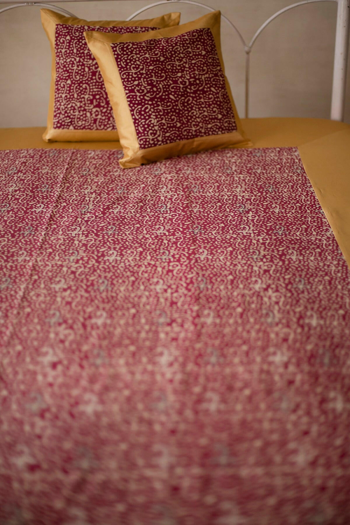 Jester Red Silk Bedcover