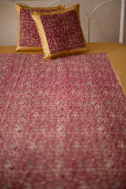 Jester Red Silk Bedcover