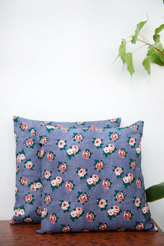 Royal Blue Stripes Cushion Set