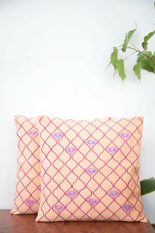 Orchid & Peach Cushion Set