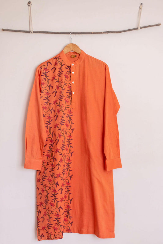 Scarlet Orange Men's Kurta