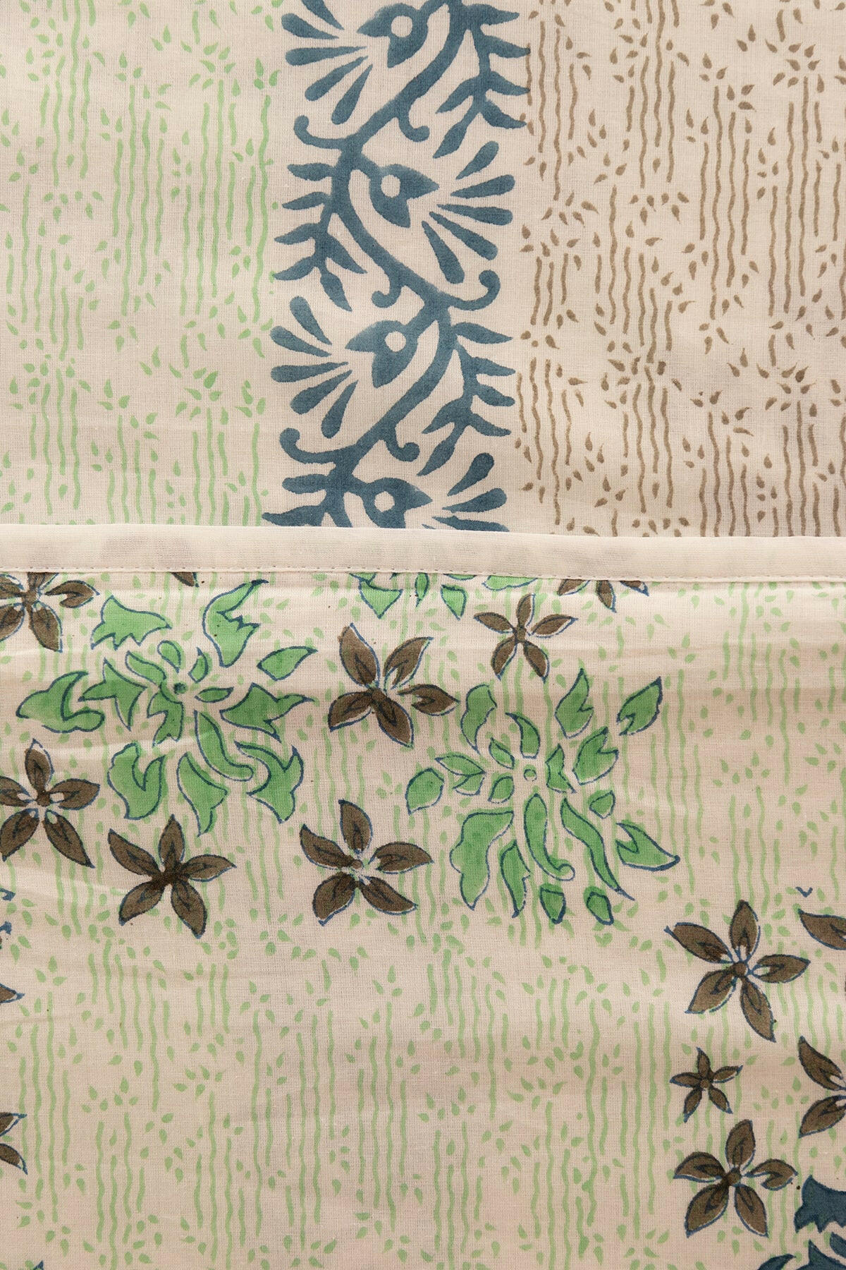 Space Blue & Charcoal Bougainvillea Cotton Dohar - Adya