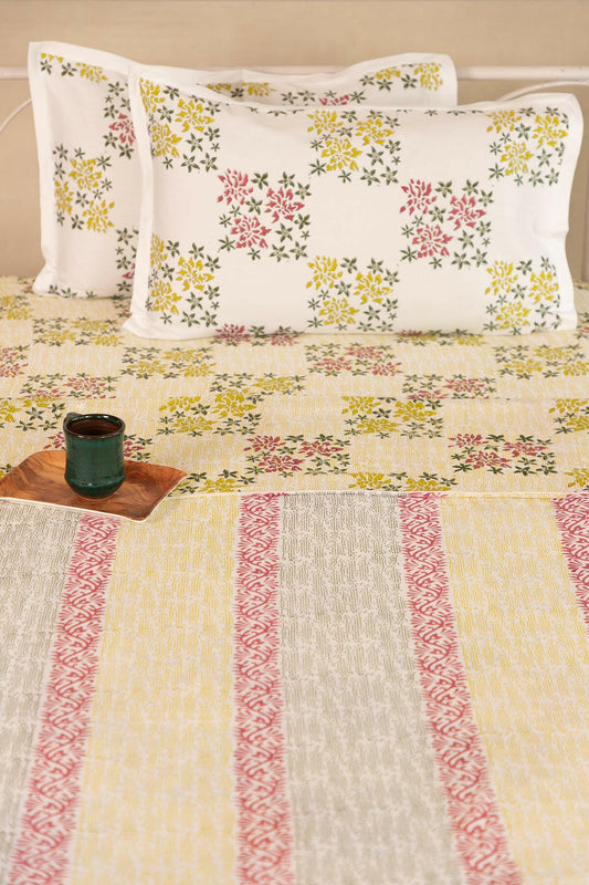 Olive & Hibiscus Bougainvillea Cotton Dohar