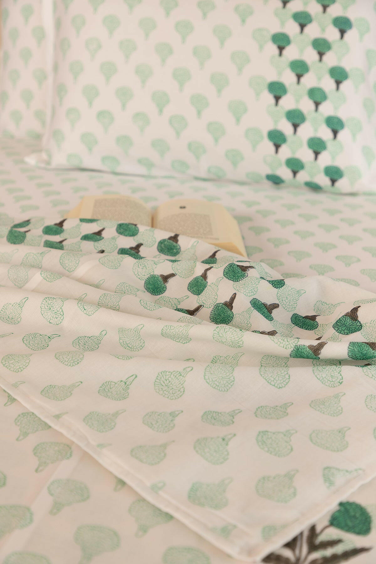 Fern Marigold Cotton Dohar - Adya