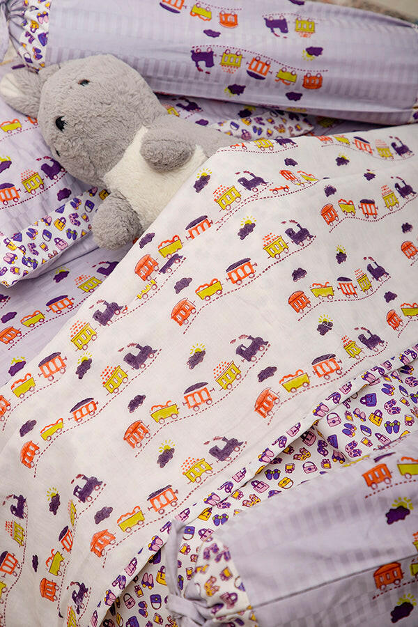 Lavender Train Cot Set