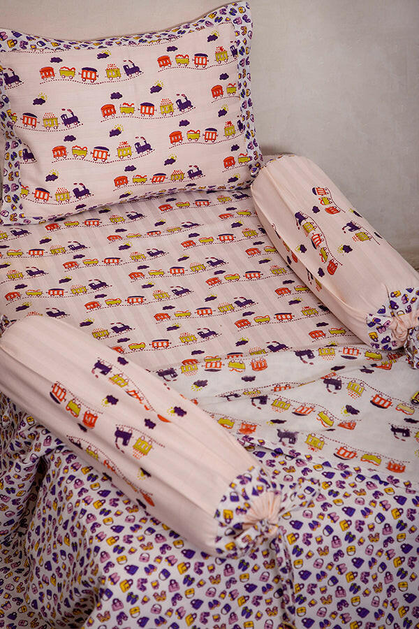 Lavender Train Cot Set