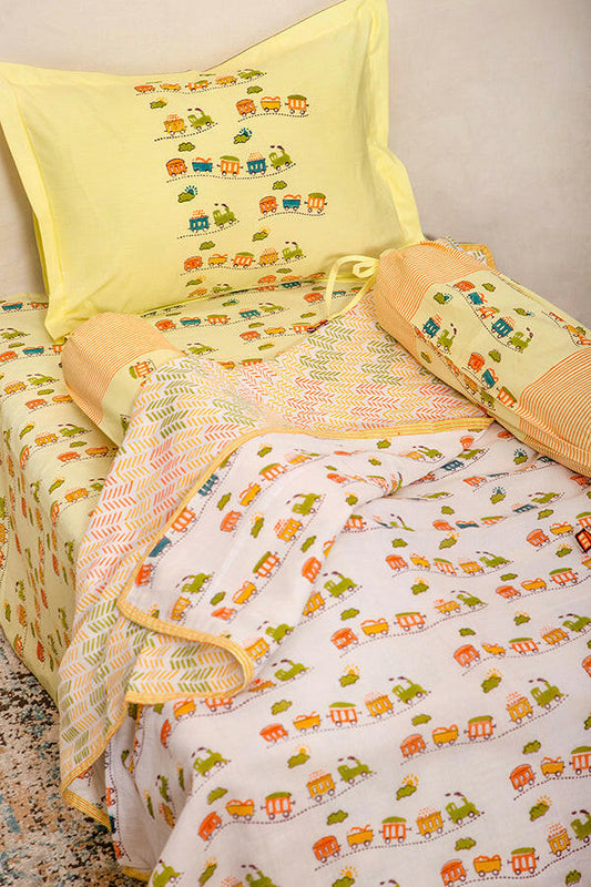 Summer Honey Train Cot Set