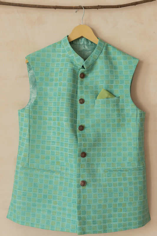 Teal Blue Men's Bundi